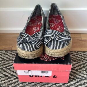 Rock Candy blue striped espadrilles